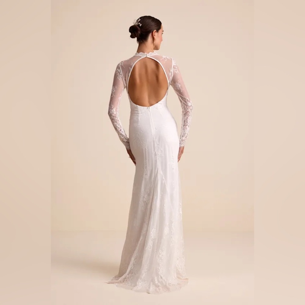 Lulus Laveau White Lace Bustier Backless Maxi Mermaid Dress